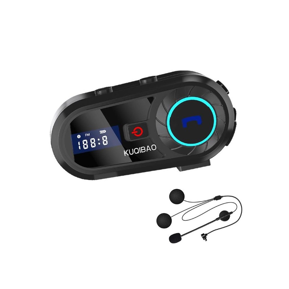 KUQIBAO Motorcycle Helmet Waterproof Bluetooth Headset With Screen(Hard Microphone)