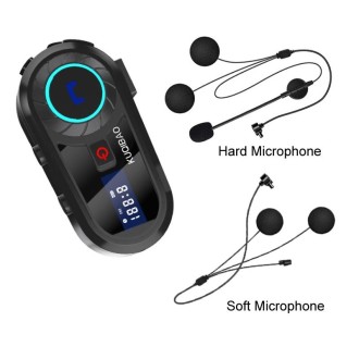 KUQIBAO Motorcycle Helmet Waterproof Bluetooth Headset With Screen(Hard Microphone)