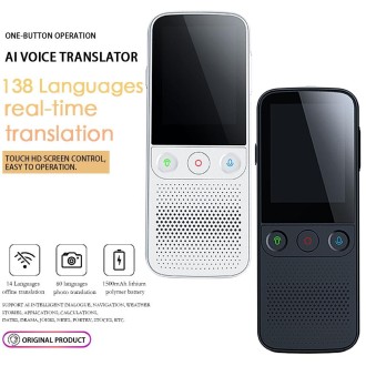 T10Pro Wifi Artificial Intelligence Photo / Recording Translating Machine Supports 138 Languages(White)