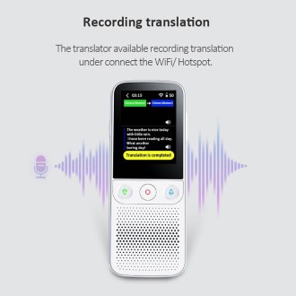 T10Pro Wifi Artificial Intelligence Photo / Recording Translating Machine Supports 138 Languages(White)