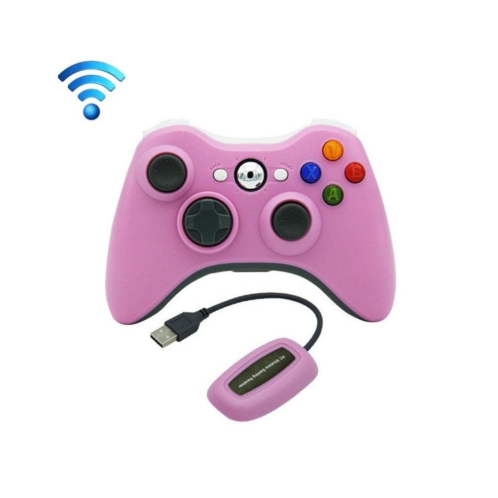 For Microsoft Xbox 360 / PC XB13 Dual Vibration Wireless 2.4G Gamepad With Receiver(Pink)