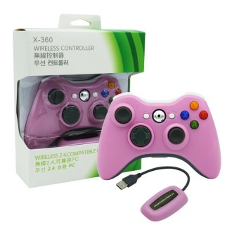 For Microsoft Xbox 360 / PC XB13 Dual Vibration Wireless 2.4G Gamepad With Receiver(Pink)