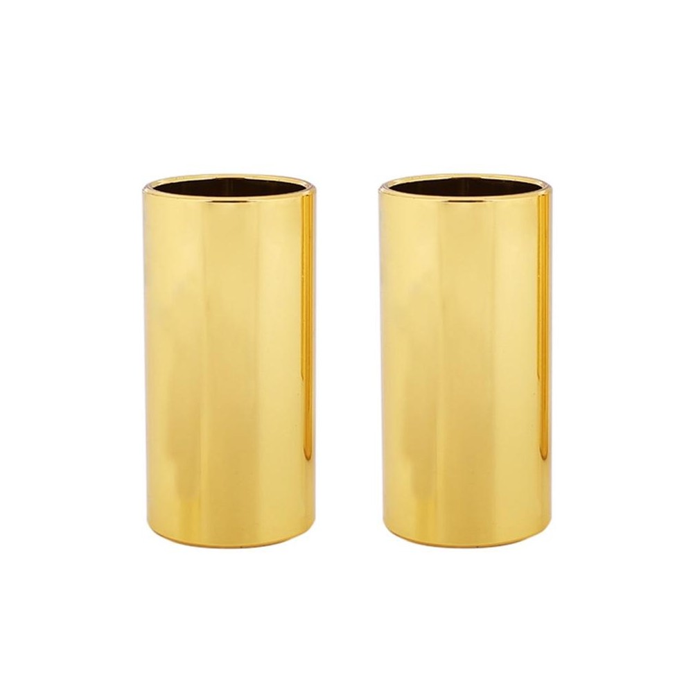 2PCS Stainless Steel Guitar Slide Tube Folk Slide Block, Size: 70mm(Gold)