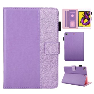 Glitter Powder Stitching Hot-pressed Changing PU Leather Case with Holder & Card Slots & Sleep / Wake-up Function For iPad mini 