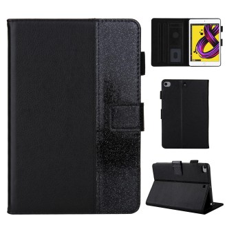 Glitter Powder Stitching Hot-pressed Changing PU Leather Case with Holder & Card Slots & Sleep / Wake-up Function For iPad mini 