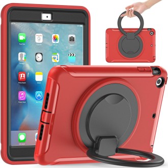 Shockproof TPU + PC Protective Case with 360 Degree Rotation Foldable Handle Grip Holder & Pen Slot For iPad mini 3 / 2 / 1(Red)