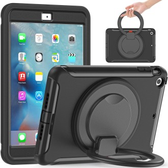 Shockproof TPU + PC Protective Case with 360 Degree Rotation Foldable Handle Grip Holder & Pen Slot For iPad mini 3 / 2 / 1(Blac