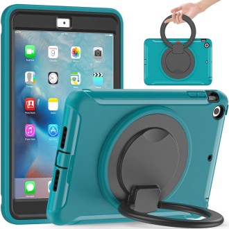 Shockproof TPU + PC Protective Case with 360 Degree Rotation Foldable Handle Grip Holder & Pen Slot For iPad mini 3 / 2 / 1(Blue