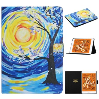 For iPad Mini 4 / 3 / 2 / 1 Colored Drawing Pattern Horizontal Flip Leather Case with Holder & Card Slots & Sleep / Wake-up Func