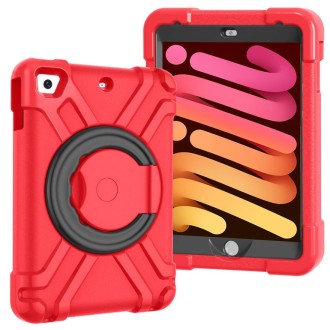 For iPad MINI1/2/3 EVA + PC Flat Protective Shell with 360 ° Rotating Bracket(Red+Black)