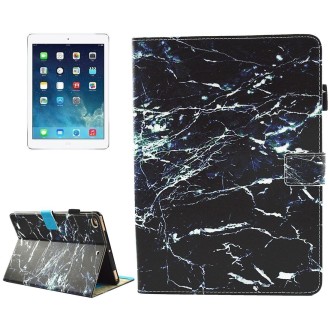 For iPad mini 4 / mini 3 / mini 2 / mini Universal Black Marble Pattern Horizontal Flip Leather Protective Case with Holder & Ca