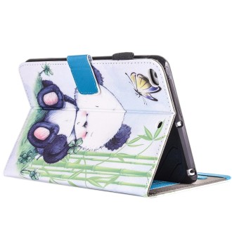 For iPad mini 4 / 3 / 2 / 1 Painting Panda Pattern Horizontal Flip Leather Case with Holder & Wallet & Card Slots & Pen Slot