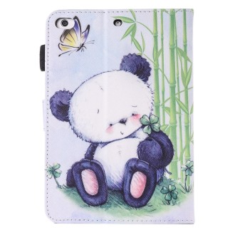 For iPad mini 4 / 3 / 2 / 1 Painting Panda Pattern Horizontal Flip Leather Case with Holder & Wallet & Card Slots & Pen Slot