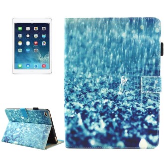 For iPad mini 4 / mini 3 / mini 2 / mini Universal Raindrop Pattern Horizontal Flip Leather Protective Case with Holder & Card S