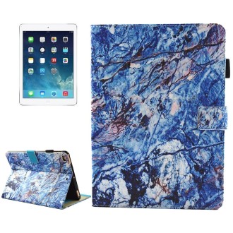 For iPad mini 4 / mini 3 / mini 2 / mini Universal Blue Marble Pattern Horizontal Flip Leather Protective Case with Holder & Car