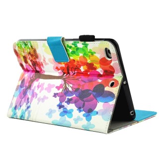 For iPad mini 4 / 3 / 2 / 1 Butterfly Tree Pattern Horizontal Flip Leather Case with Holder & Wallet & Card Slots & Sleep / Wake