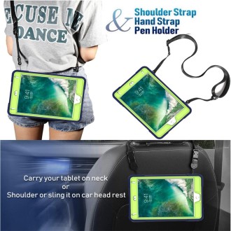 For iPad Mini 5 / 4 Contrast Color Silicone + PC Combination Case with Holder(Navy Blue + Olivine)