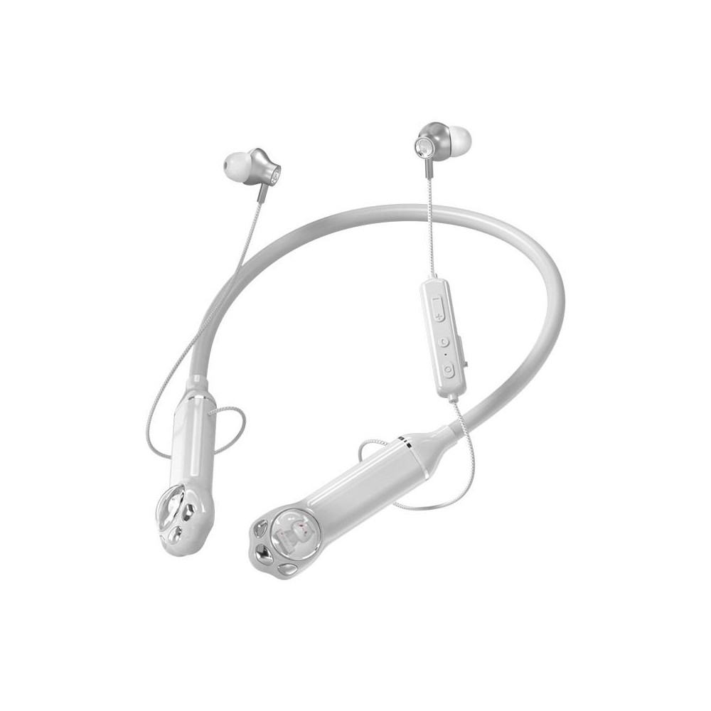 K1692 Meow Planet Neck-mounted Noise Reduction Sports Bluetooth Earphones(White)