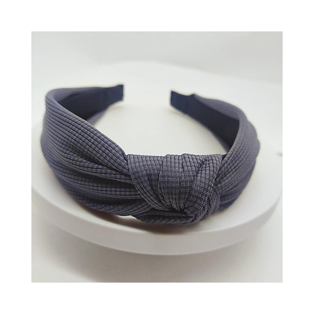 5cm Wide-brimmed Pressed Hair Solid Color Headband(Dark Gray)