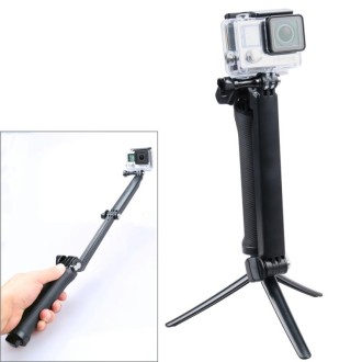 3-Way Multi Function Extendable Monopod Tripod Folding Rotating Arm Camera Handle for GoPro Hero12 Black / Hero11 /10 /9 /8 /7 /