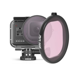 JSR Round Housing Diving Color Lens Filter for GoPro HERO8 Black(Pink)