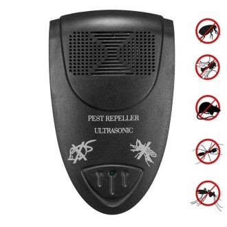 LI-3110 Ultrasonic Electronic Rat Repeller Household Smart Insect Repellent, Style: EU Plug(Black)