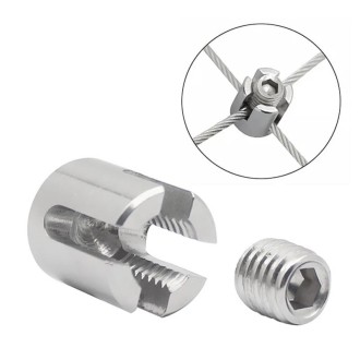 M8x2 316 Stainless Steel Garden Wire Rope Cross Fixed Clip