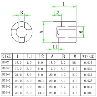 M8x2 316 Stainless Steel Garden Wire Rope Cross Fixed Clip