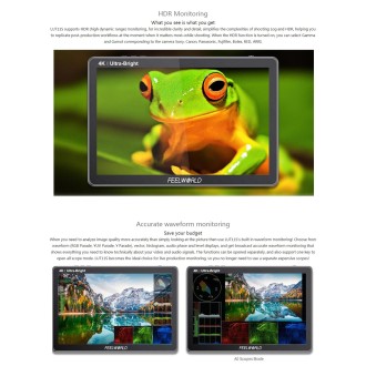 FEELWORLD LUT11S 10.1 inch Ultra High Bright 2000nit Touch Screen DSLR Camera Field Monitor, 3G-SDI 4K HDMI Input Output 1920 x 