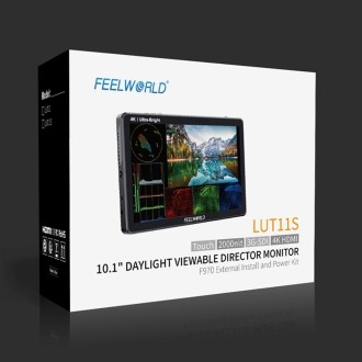 FEELWORLD LUT11S 10.1 inch Ultra High Bright 2000nit Touch Screen DSLR Camera Field Monitor, 3G-SDI 4K HDMI Input Output 1920 x 