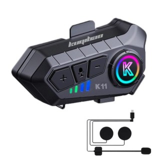 KUQIBAO K11 Motorcycle Helmet Waterproof Subwoofer Bluetooth Headphones(Hard Microphone)