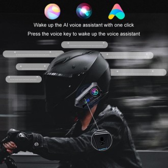 KUQIBAO K11 Motorcycle Helmet Waterproof Subwoofer Bluetooth Headphones(Hard Microphone)