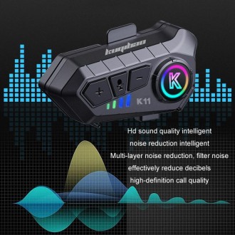 KUQIBAO K11 Motorcycle Helmet Waterproof Subwoofer Bluetooth Headphones(Hard Microphone)