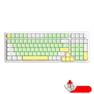 Ajazz AK992 99 Keys Wireless/Bluetooth Three-Mode Hot Swap RGB Gaming Mechanical Keyboard Red Shaft White Light Version (White G