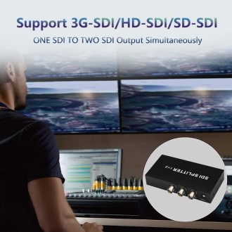 1 In 2 Out SD-SDI / HD-SDI / 3G-SDI Distribution Amplifier Video SDI Splitter(EU Plug)