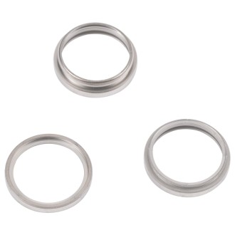 For iPhone 14 Pro 3PCS Rear Camera Glass Lens Metal Outside Protector Hoop Ring(Silver)