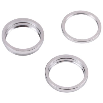 For iPhone 14 Pro 3PCS Rear Camera Glass Lens Metal Outside Protector Hoop Ring(Silver)