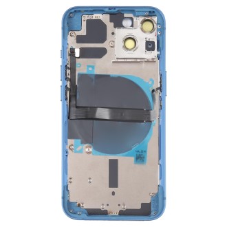 For iPhone 13 Battery Back Cover with Side Keys & Card Tray & Power + Volume Flex Cable & Wireless Charging Module(Blue)