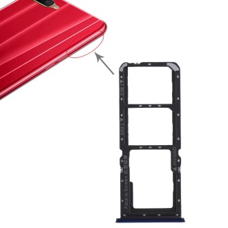 For OPPO K1 2 x SIM Card Tray + Micro SD Card Tray (Blue)