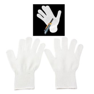 1 Pairs Self Defense Device Weapon Tool Anti-Static Cut-Resistant Gloves(White)