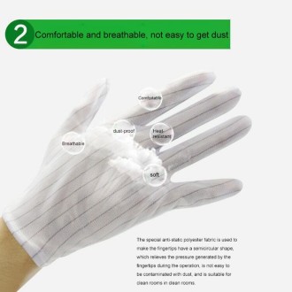 10 Pairs Anti-static Stripe Plastic Gloves, Size：Free Size