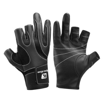 Kyncilor A0062 Outdoor Camping Three-finger Gloves Antiskid Sports Fishing Gloves, Size: M(Black)