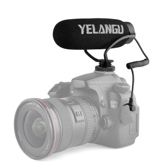 YELANGU MIC08 Video Shotgun Microphone with 3.5mm Audio Cable for DSLR & DV Camcorder(Black)