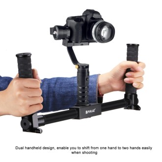 PULUZ Dual Handheld Grip Aluminum Tube Stabilizer