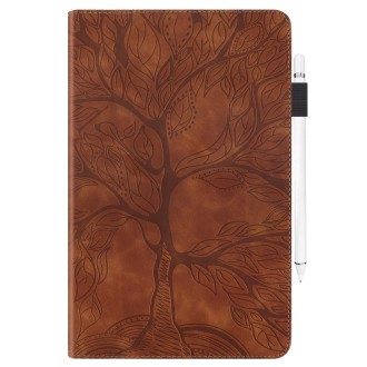 For 8 inch Life Tree Pattern Flip Universal Leather Tablet Case(Brown)