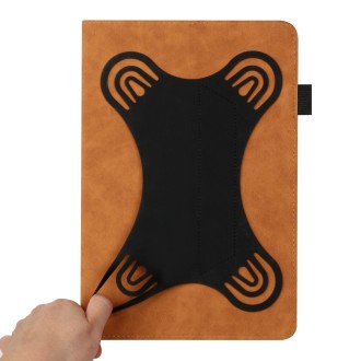 For 8 inch Life Tree Pattern Flip Universal Leather Tablet Case(Brown)