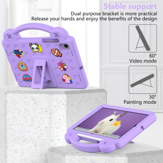 For Samsung Galaxy Tab S6 10.5 2019 T860/T865 Handle Kickstand Children EVA Shockproof Tablet Case(Light Purple)