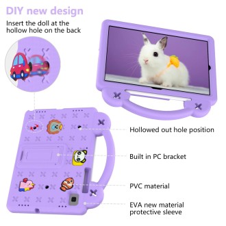 For Samsung Galaxy Tab S6 10.5 2019 T860/T865 Handle Kickstand Children EVA Shockproof Tablet Case(Light Purple)