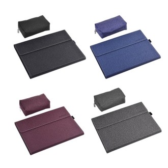 All-Inclusive Drop Case For Microsoft Surface Pro 8, Color: PC Hard Shell Wine Red With Power Pack