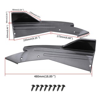 Car Universal Rear Corner Cover Rear Bumper Protective Corner Rear Lip Rear Shovel(Carbon Fiber)